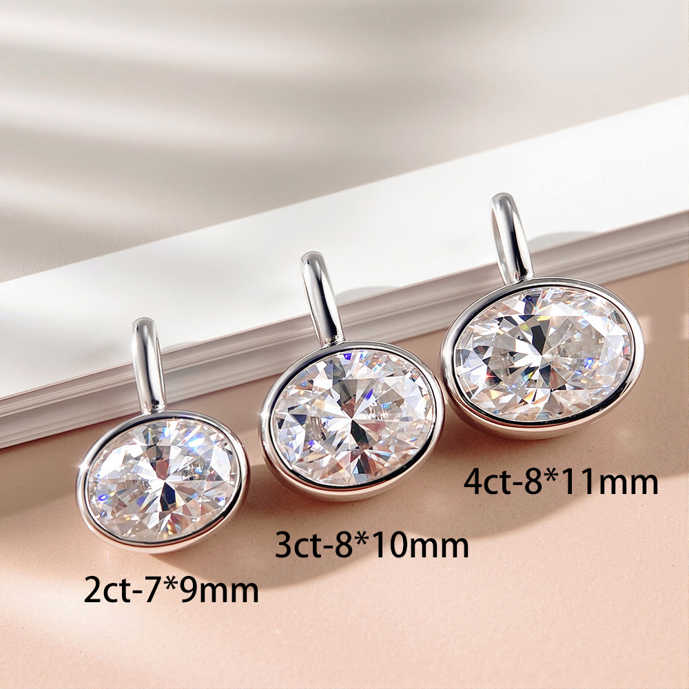 OEVAS 2-4CT East West Oval Cut - Bezels Set Pendant ulasan dan harga